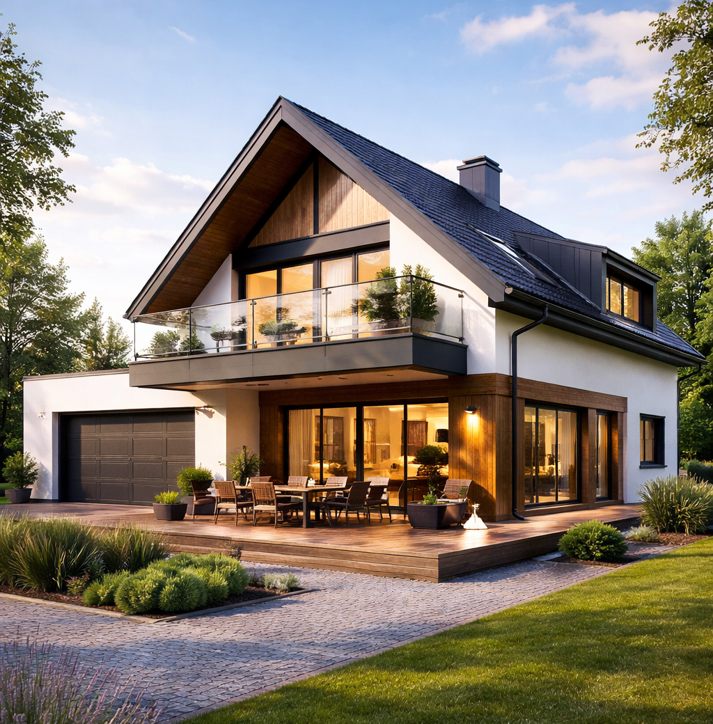 Projekty domów do 200 metrów kwadratowych - nowoczesny dom piętrowy